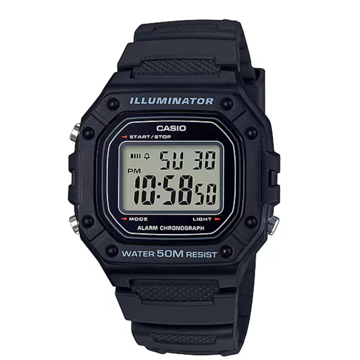 Relógio Masculino Casio Original W218H1AVDFSC Pulseira Resina Preto