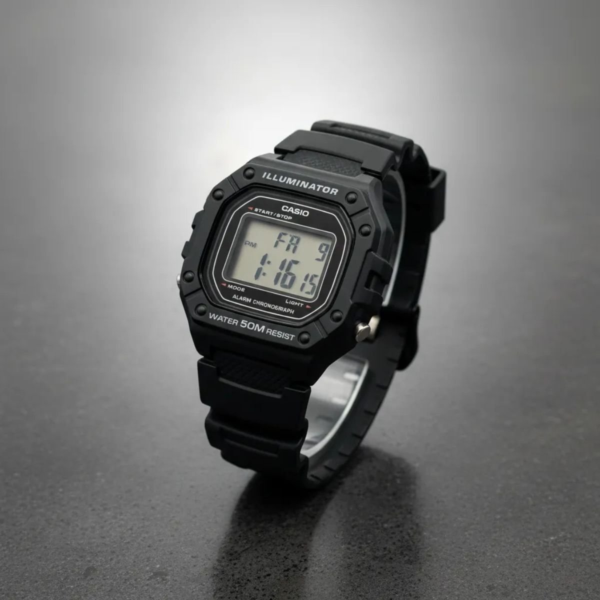 Relógio Masculino Casio Original W218H1AVDFSC Pulseira Resina Preto Preto 3