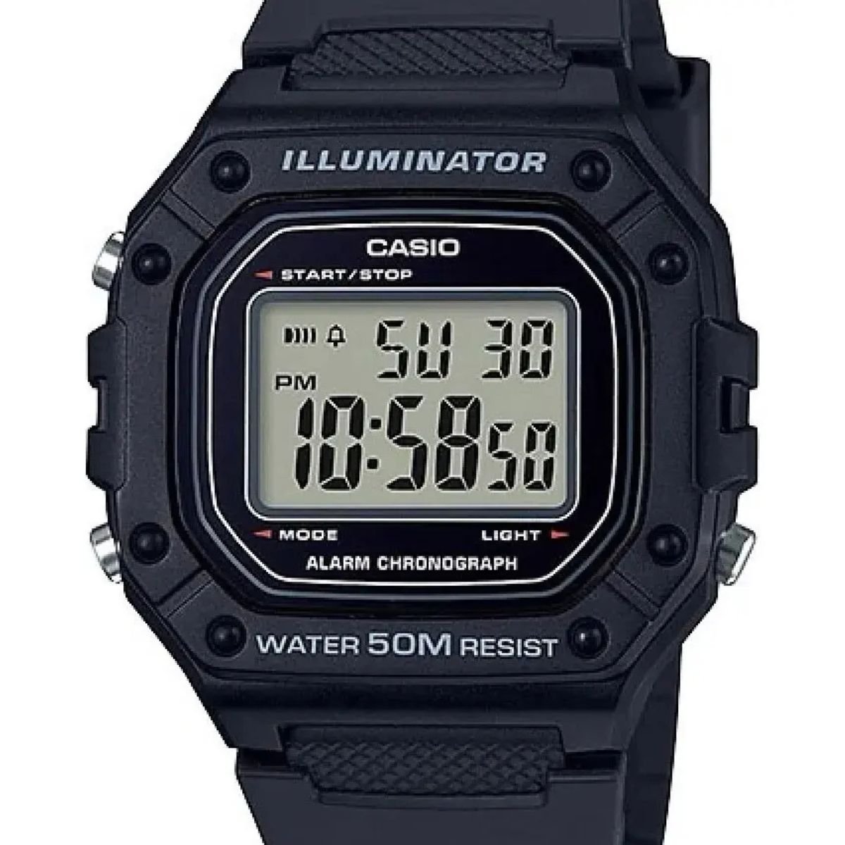 Relógio Masculino Casio Original W218H1AVDFSC Pulseira Resina Preto Preto 4