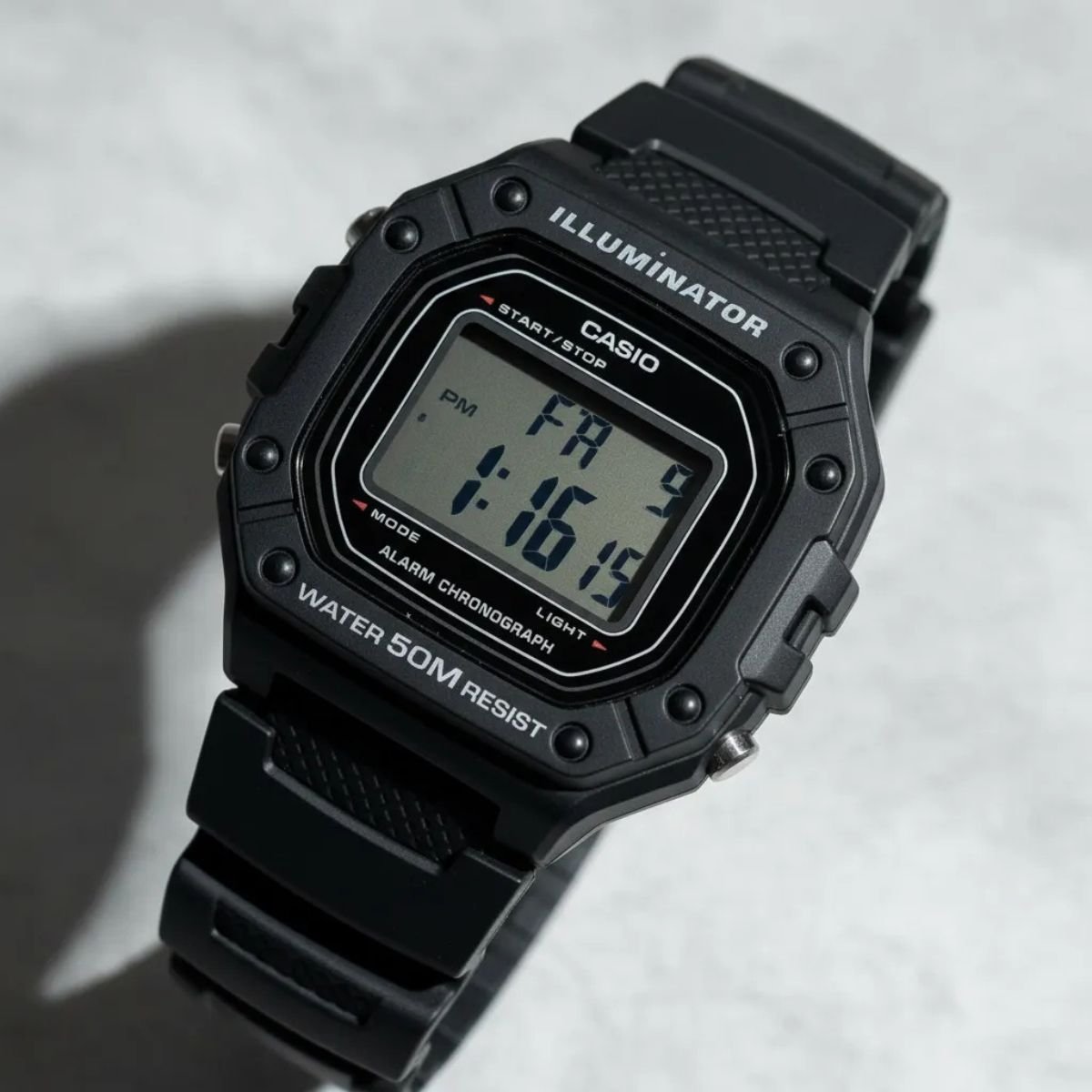 Relógio Masculino Casio Original W218H1AVDFSC Pulseira Resina Preto Preto 5