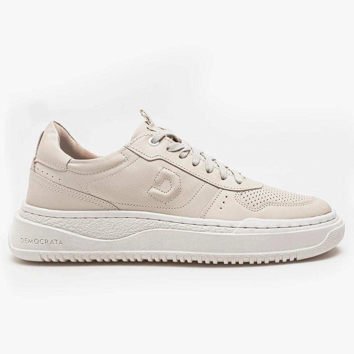 Sapatenis Democrata Denim Block Masculino Creme Bege 1