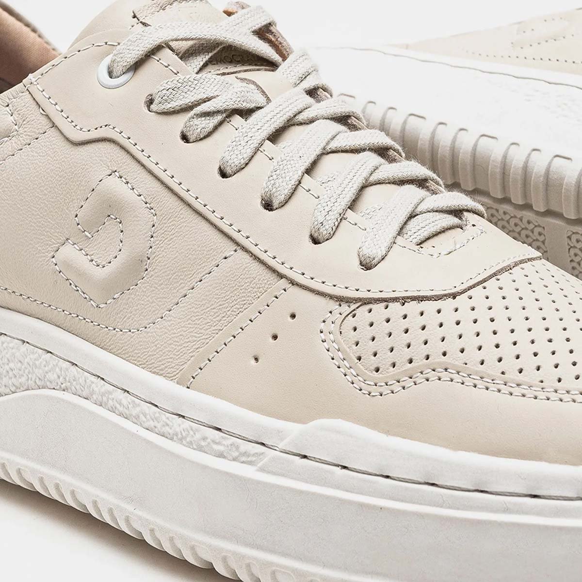 Sapatenis Democrata Denim Block Masculino Creme Bege 3