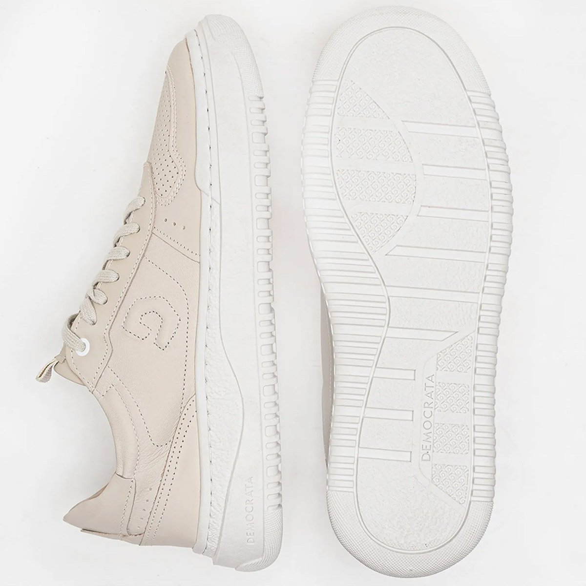 Sapatenis Democrata Denim Block Masculino Creme Bege 4