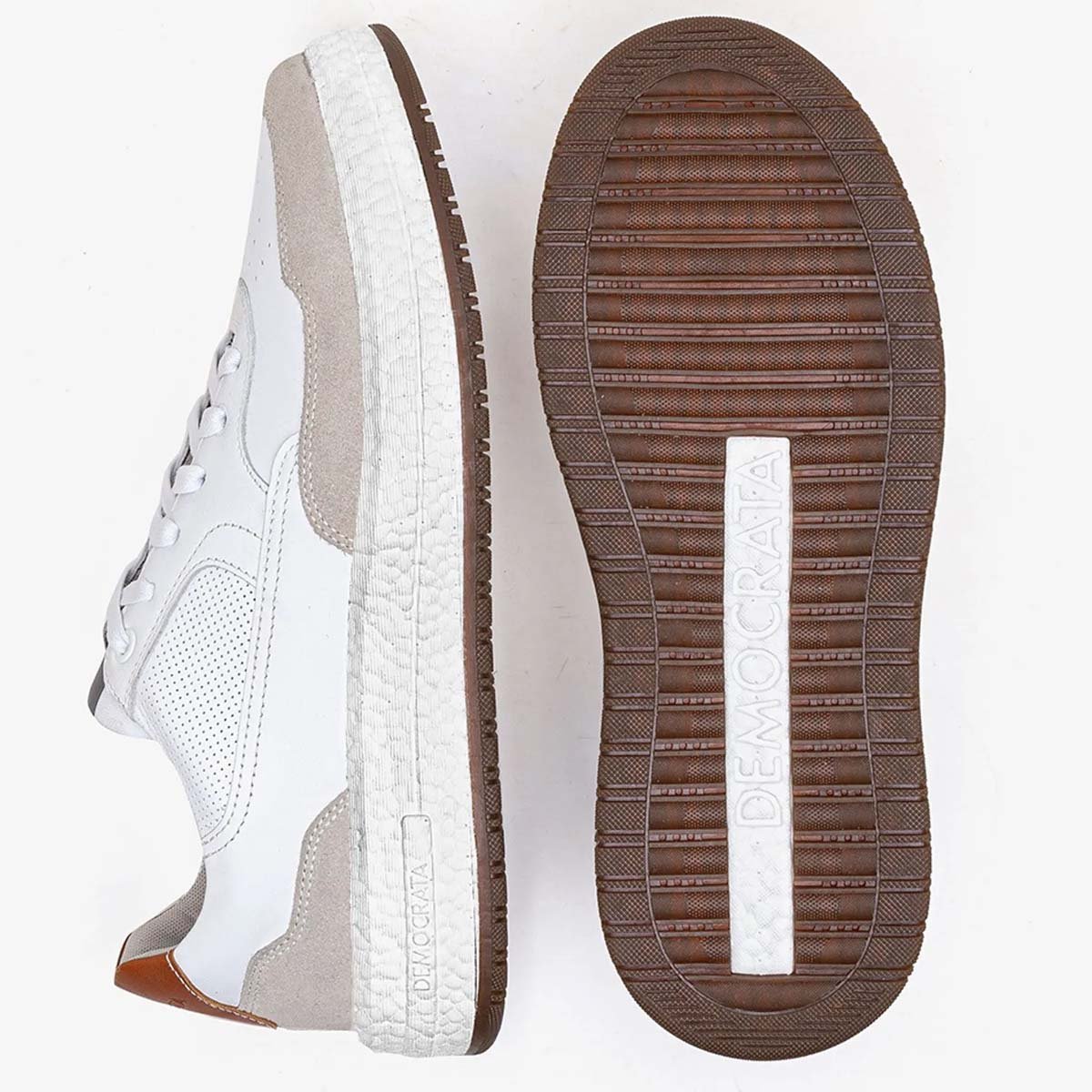 Sapatenis Democrata Denim Drake Pulse masculino Branco Branco/Cinza 4