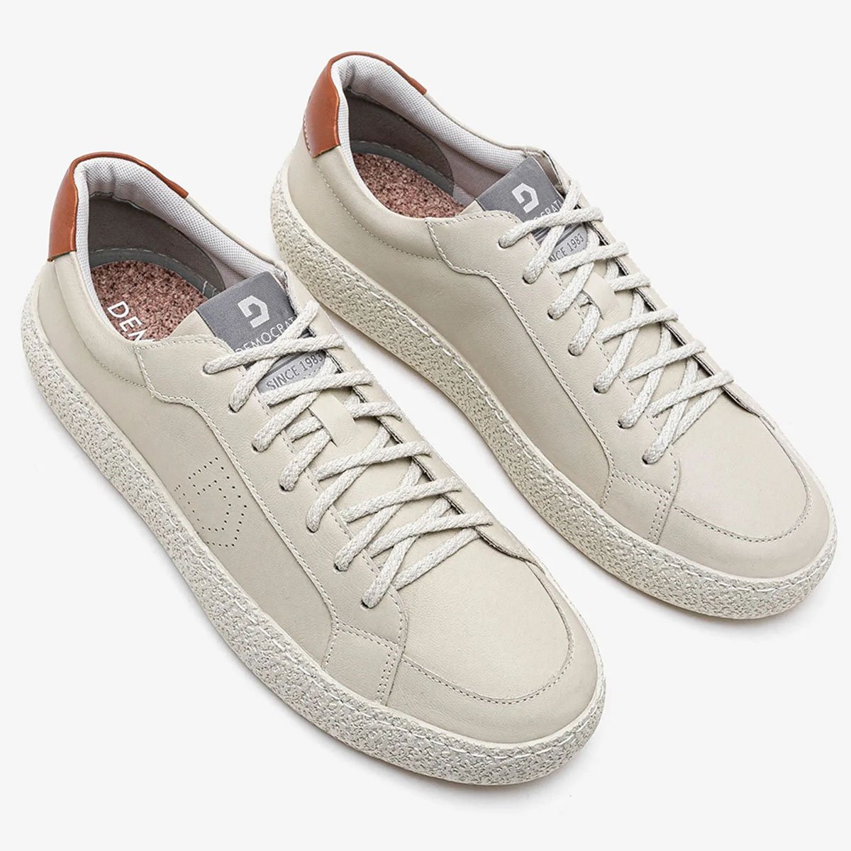 Sapatenis Democrata Denim Bora masculino Creme Bege 2
