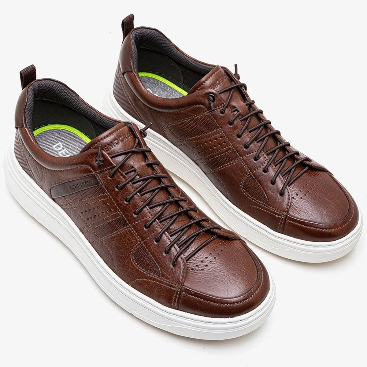 Sapatenis Democrata Denim Joe Ultra Light Masculino Conhaque Marrom 2