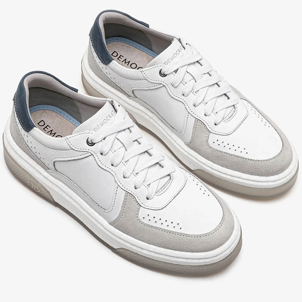 Sapatenis Democrata Beat Pulse Masculino Branco  Branco/Cinza 2