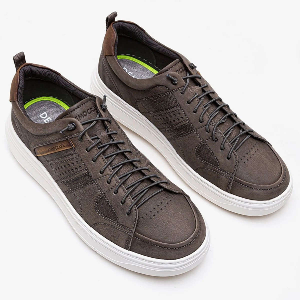 Sapatenis Democrata Denim Joe Ultra Light Masculino Smoke Marrom 2