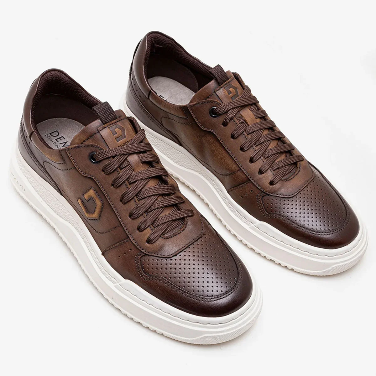 Sapatenis Democrata Denim Block Masculino Tabaco Marrom 2