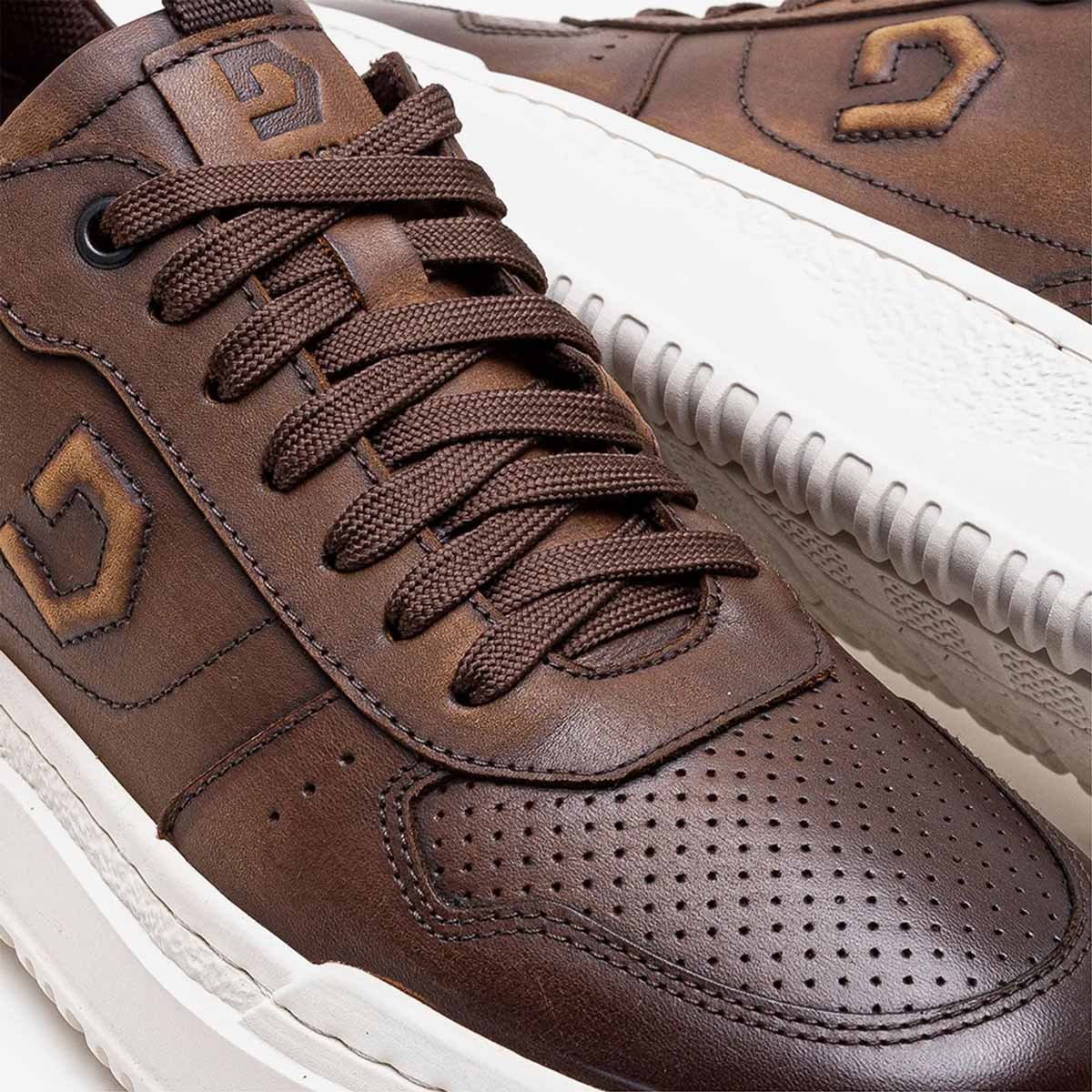Sapatenis Democrata Denim Block Masculino Tabaco Marrom 3
