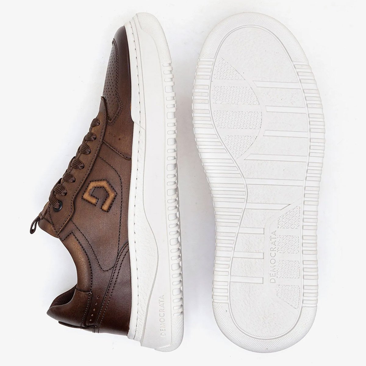 Sapatenis Democrata Denim Block Masculino Tabaco Marrom 4