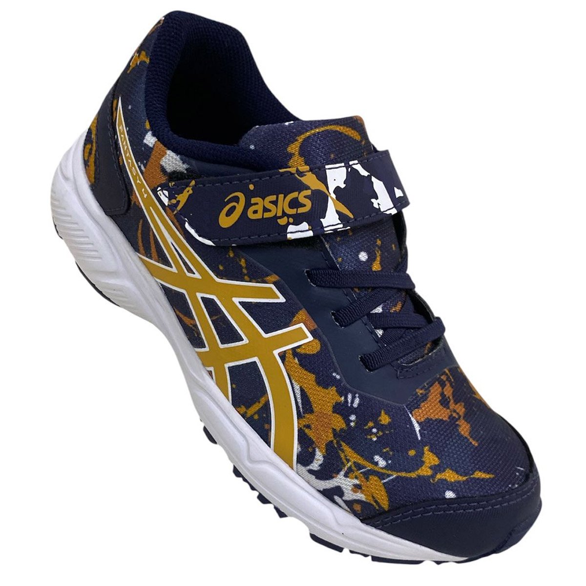 Tenis Asics Fantasy 4 Infantil Marinho Azul/Laranja 3