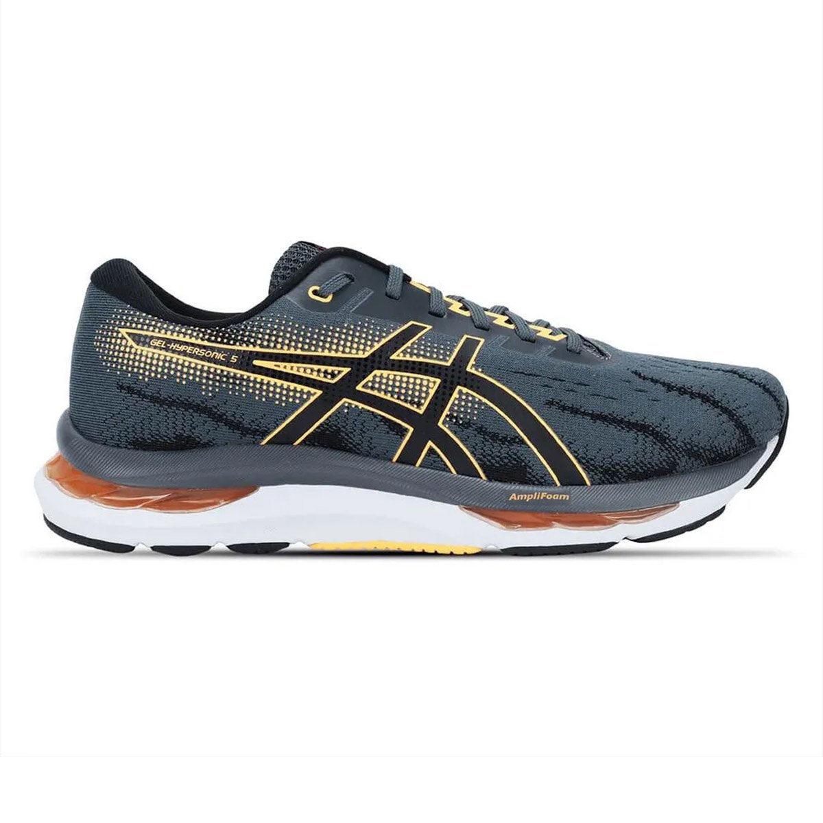 Tenis ASICS GEL Hypersonic 5  Masculino Cinza Laranja