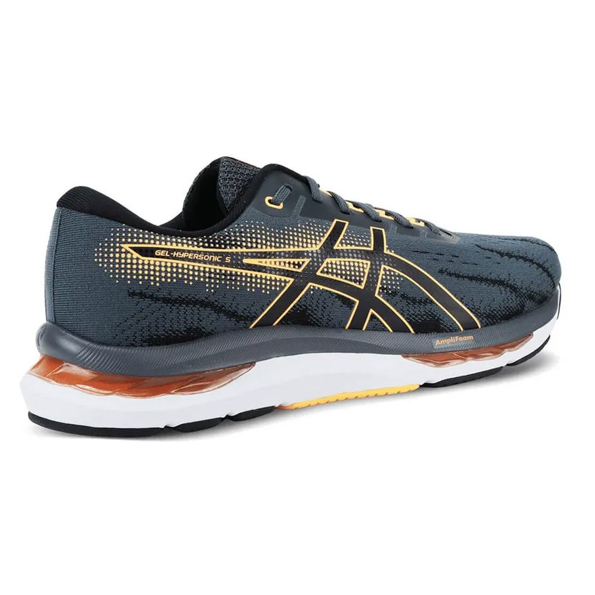 Tenis ASICS GEL Hypersonic 5 Masculino Cinza Laranja Cinza 4