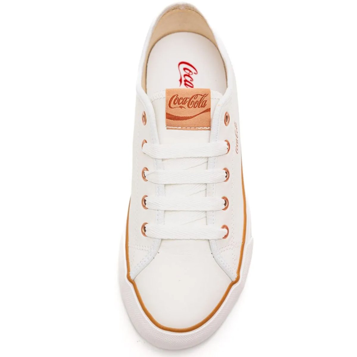 Tenis Coca Cola Stream Leather Feminino Branco Bege 3
