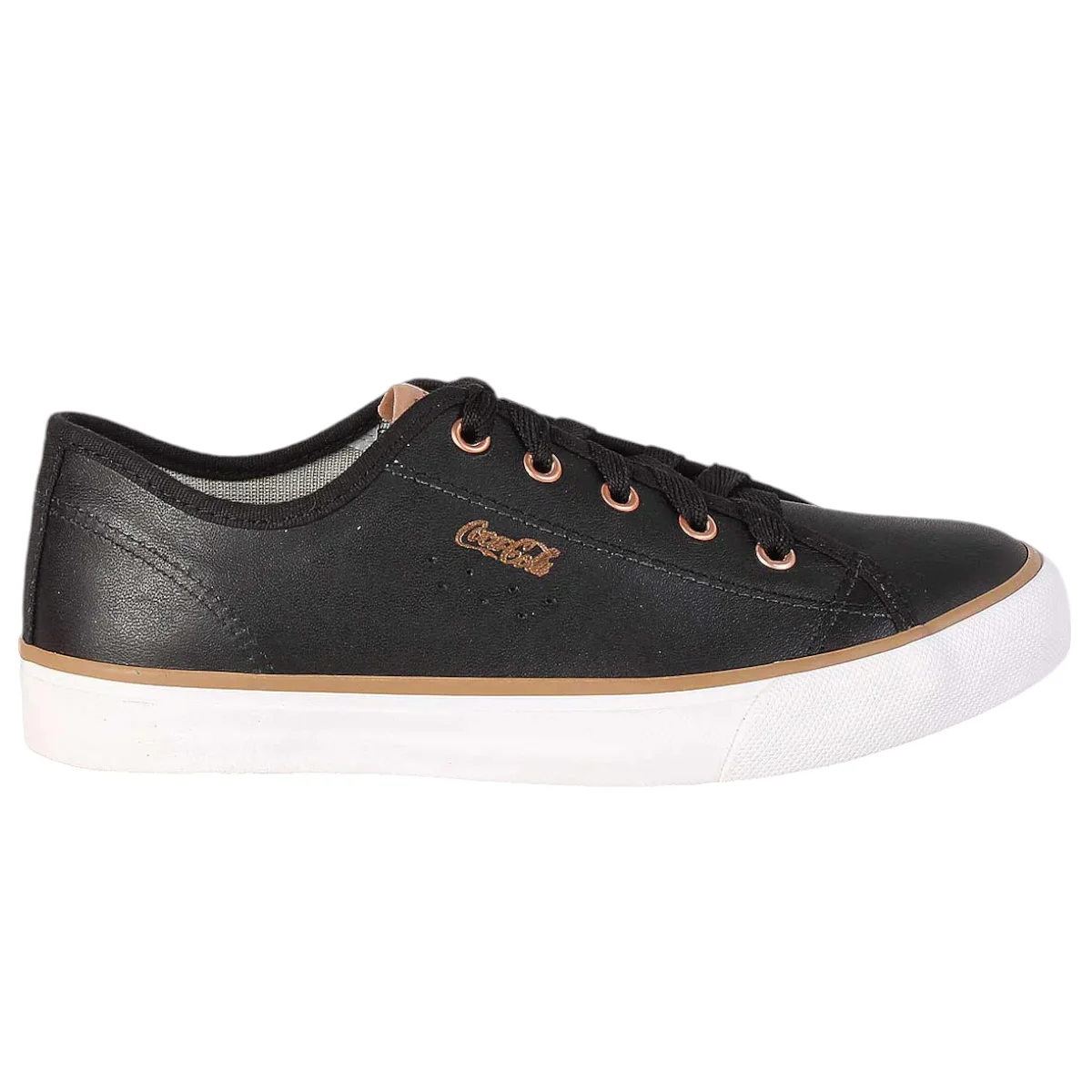 Tenis Coca Cola Stream Leather Feminino Preto Preto 2
