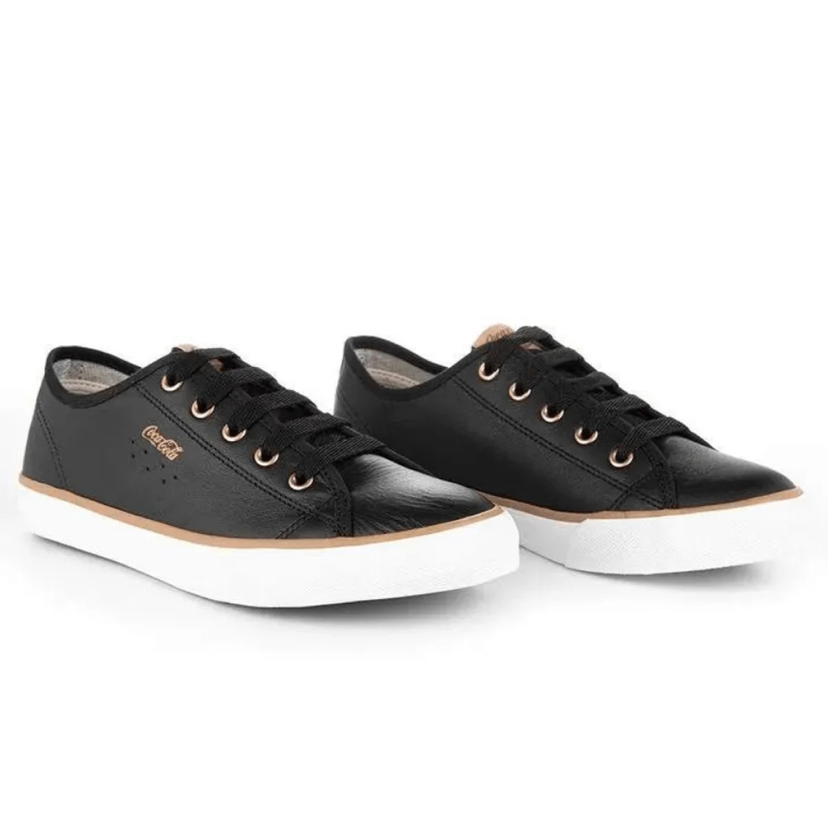 Tenis Coca Cola Stream Leather Feminino Preto Preto 3
