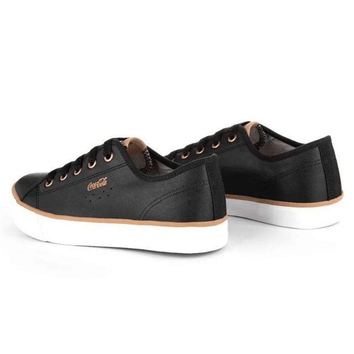 Tenis Coca Cola Stream Leather Feminino Preto Preto 4