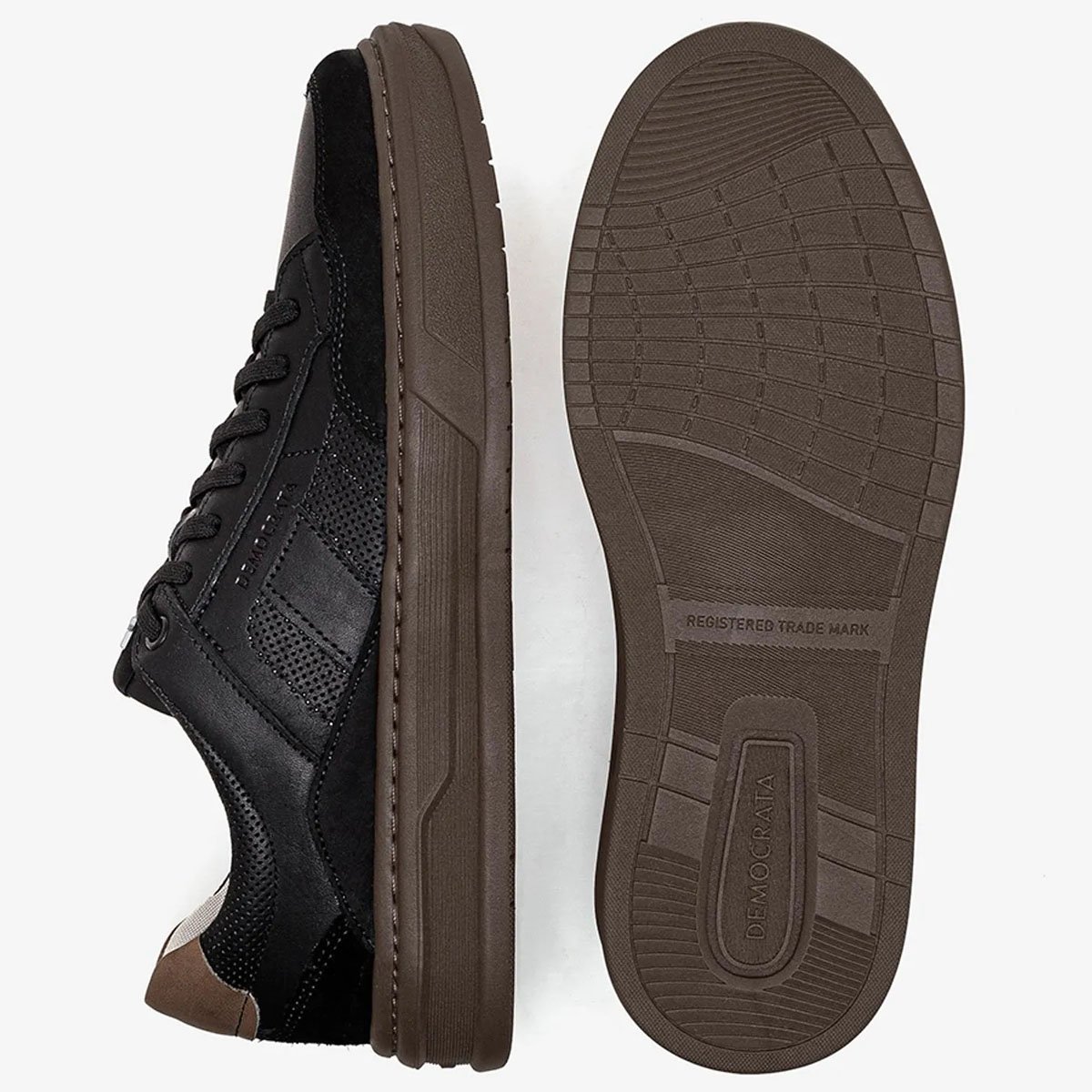 Sapatenis Democrata Denim Wide Masculino Preto Preto 4