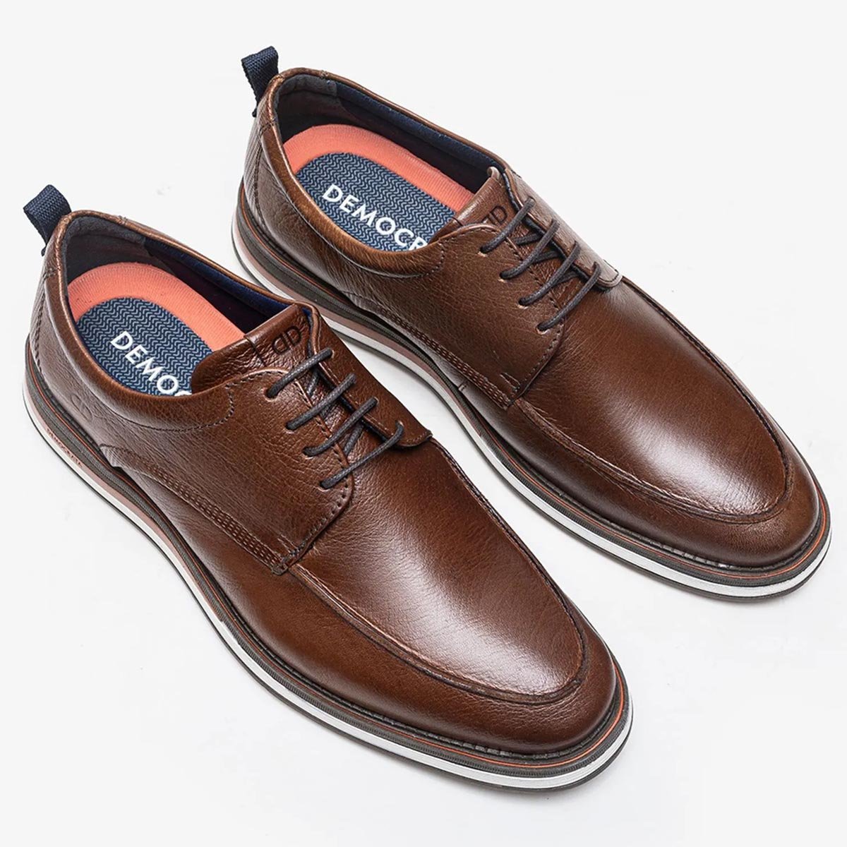 Sapato Democrata Metropolitan Type Masculino Conhaque Marrom 2