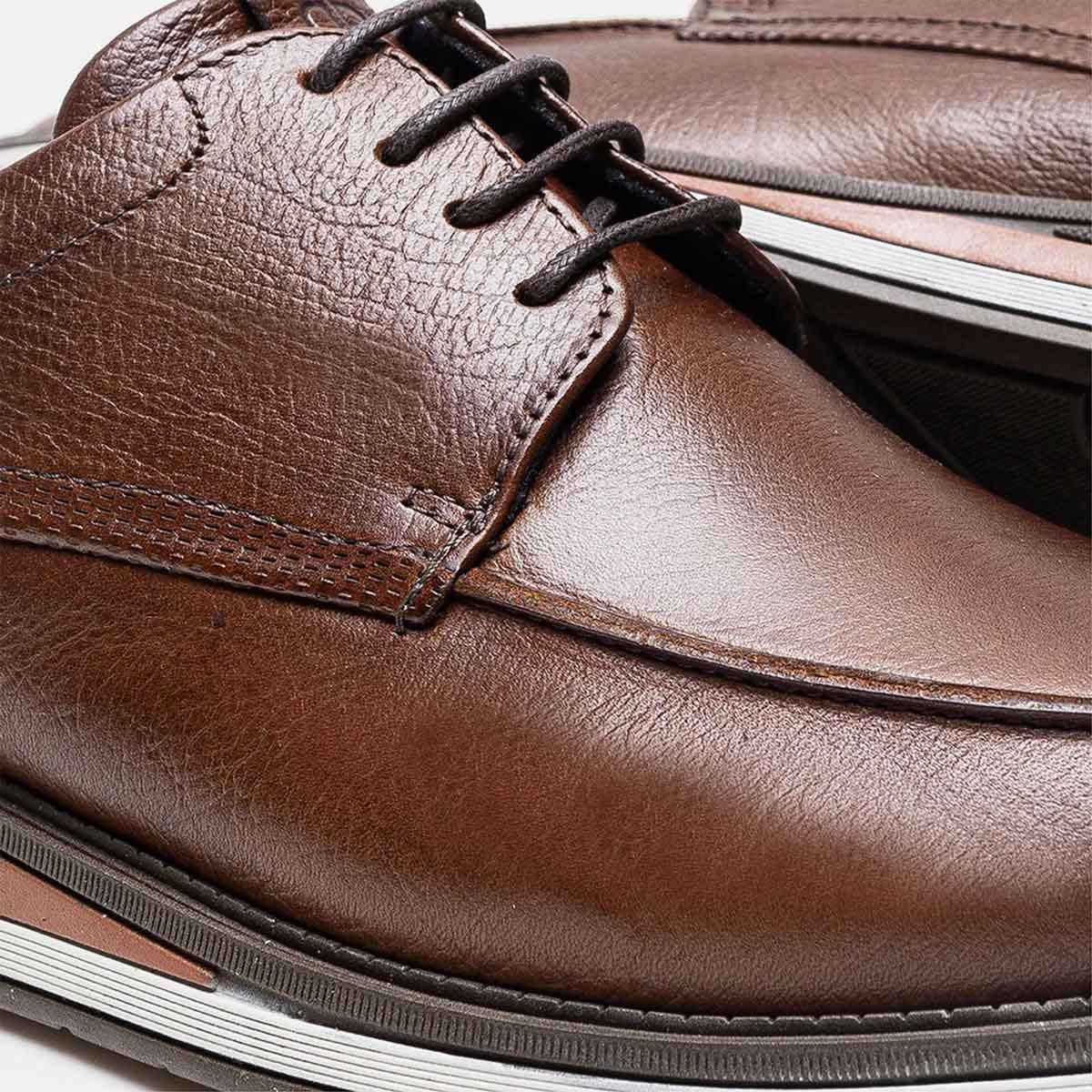 Sapato Democrata Metropolitan Type Masculino Conhaque Marrom 3