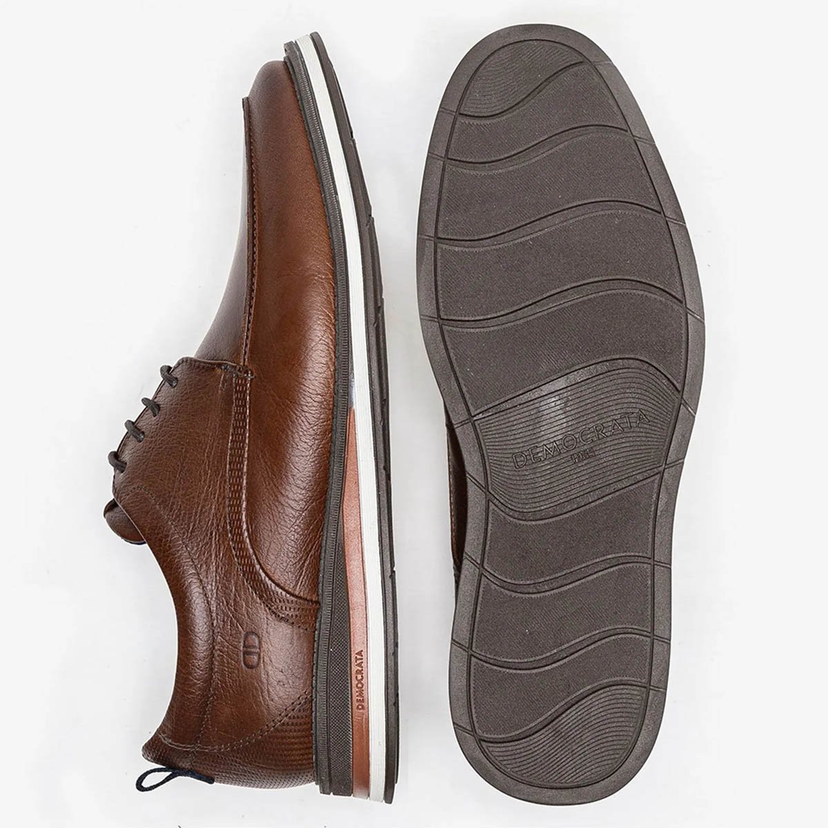 Sapato Democrata Metropolitan Type Masculino Conhaque Marrom 4