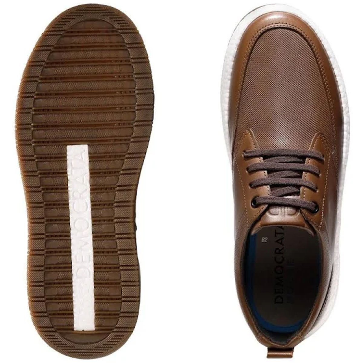 Sapatenis Democrata Drake Pulse Couro Conhaque Masculino Conhaque 3