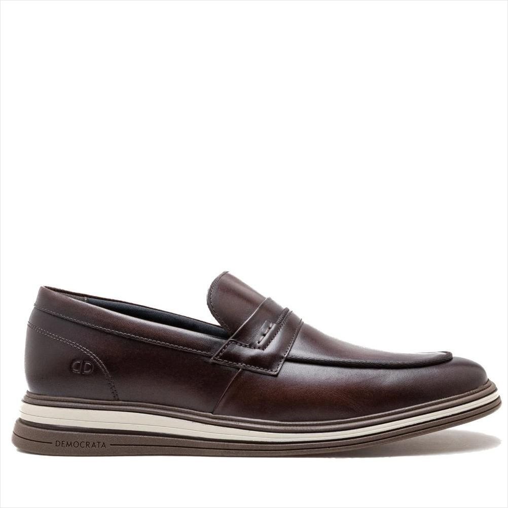 Sapato Social Masculino Democrata Dune Hi-Soft 32 Couro Tabaco