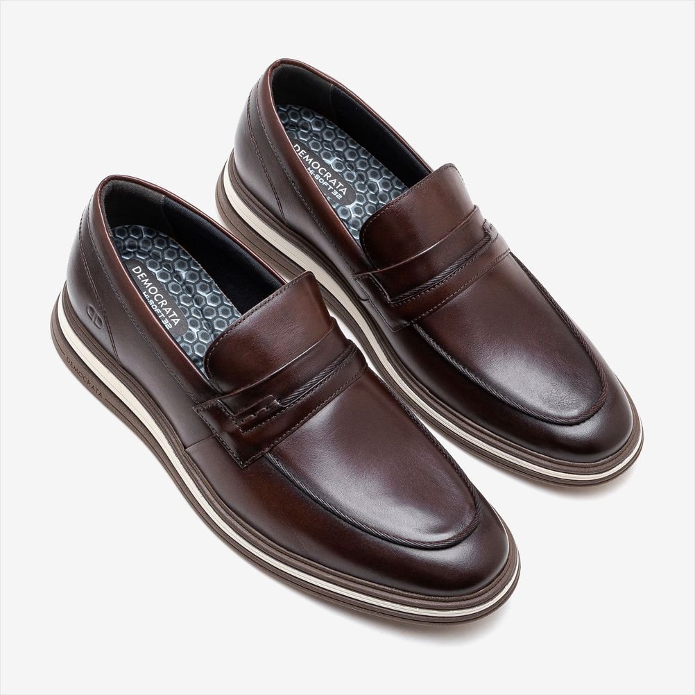 Sapato Social Masculino Democrata Dune Hi-Soft 32 Couro Tabaco Tabaco 2