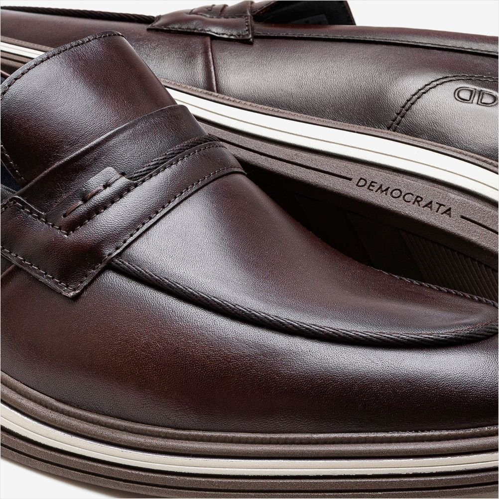 Sapato Social Masculino Democrata Dune Hi-Soft 32 Couro Tabaco Tabaco 3
