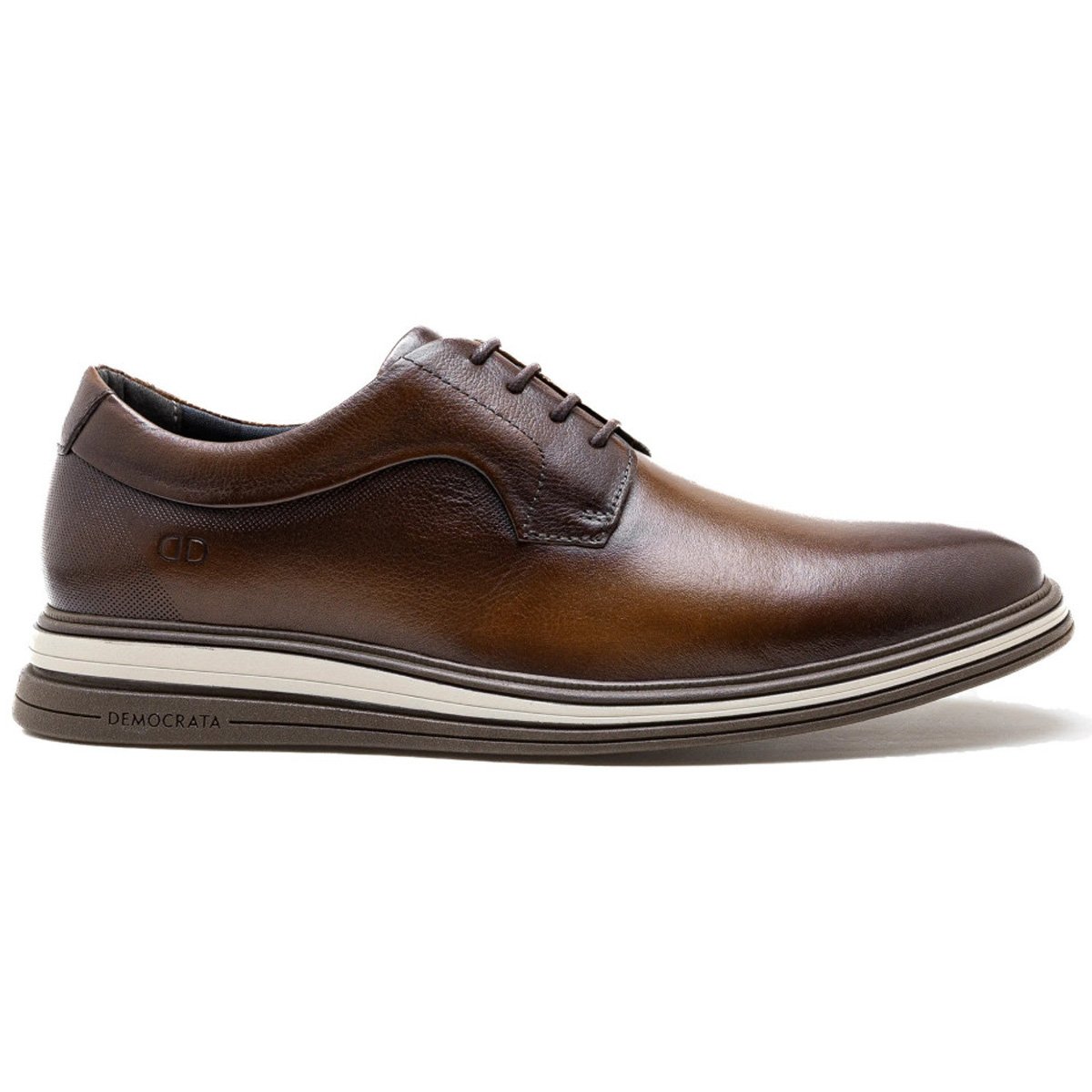 Sapato Democrata Masculino Hi-Soft 32 Couro Tan Conforto