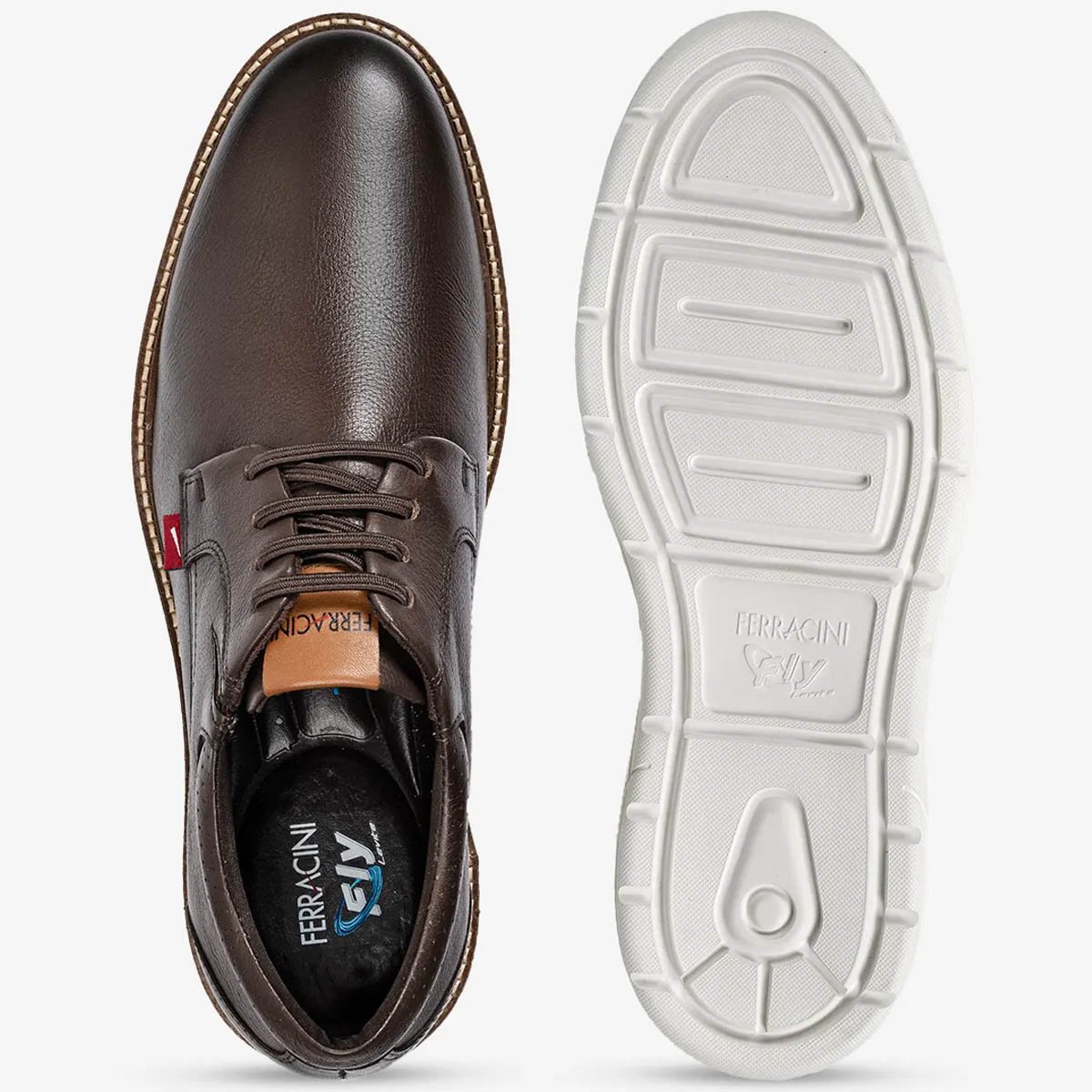 Sapato Casual Ferracini Full Masculino Tabaco Tabaco 2