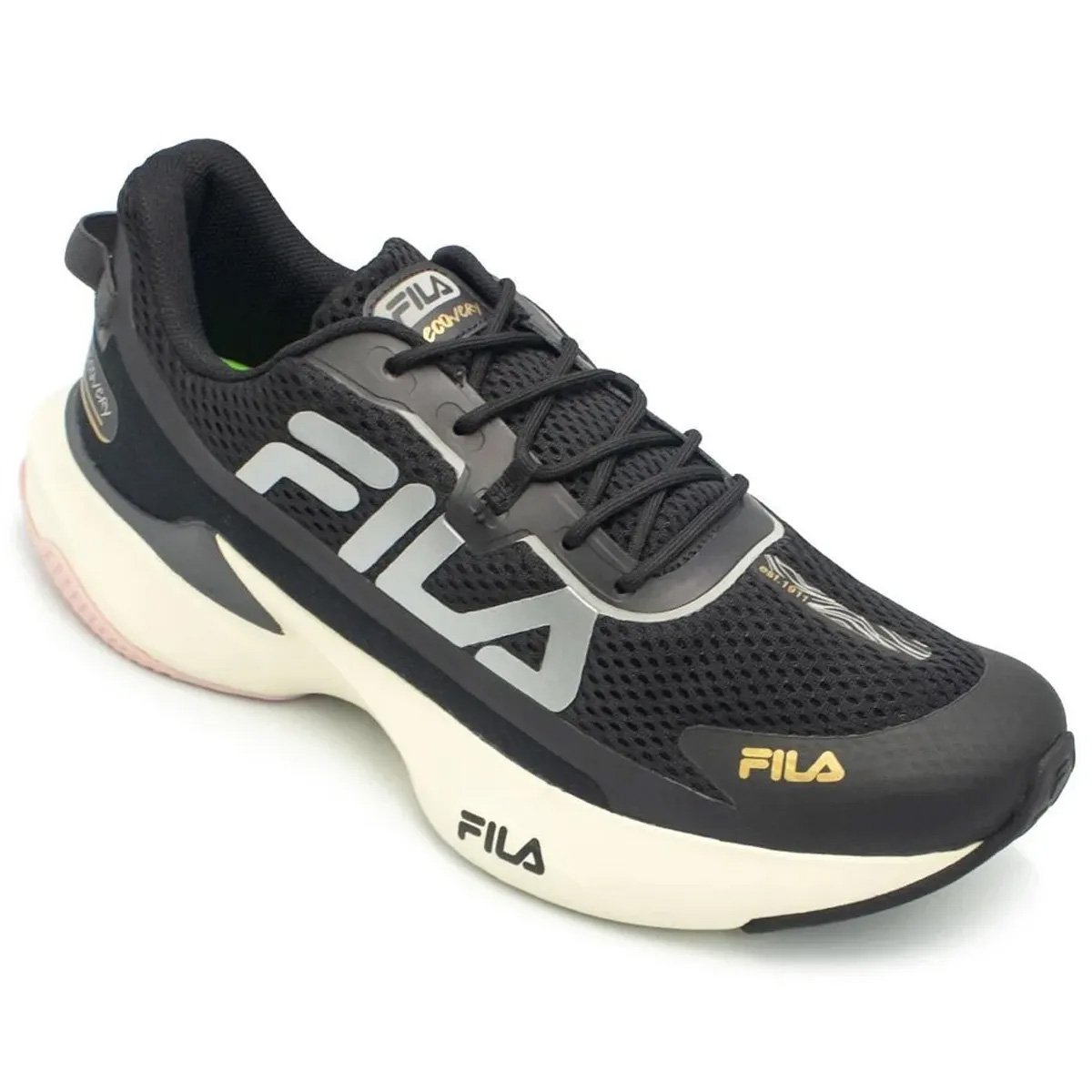 Tenis Fila Recovery Feminino Preto Cinza Preto 2