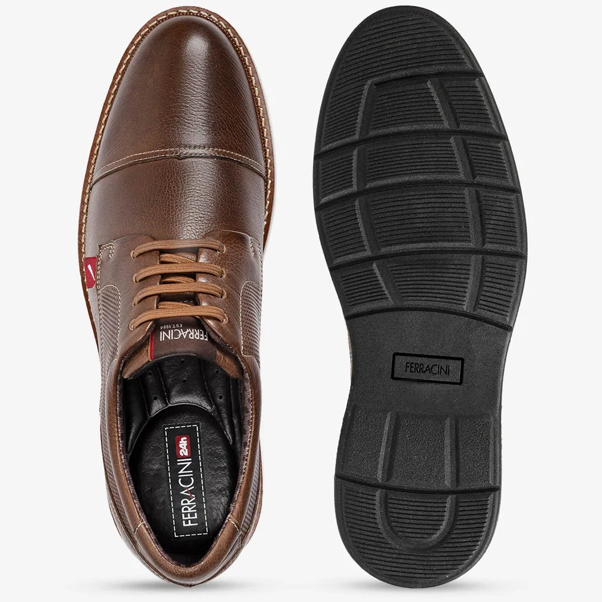 Sapato Social Ferracini Kingston Masculino Tabaco Tabaco 3