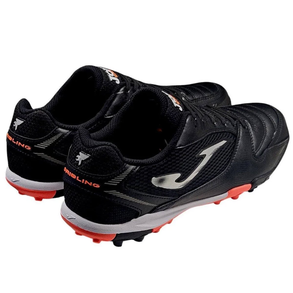 Chuteira Society Joma Dribling Unissex Preto Coral Preto 4