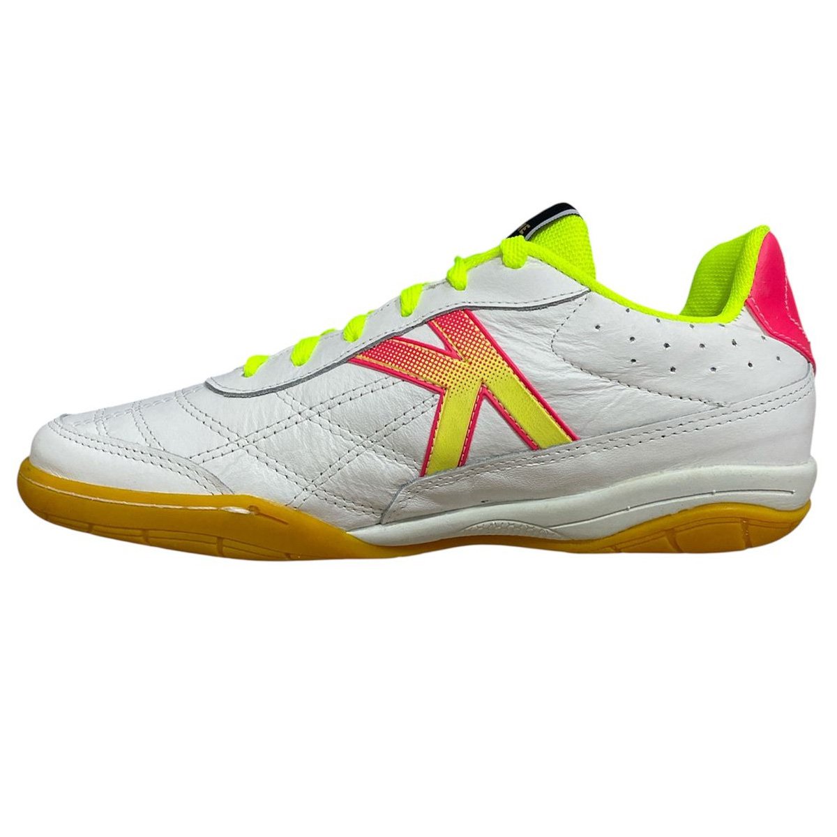 Chuteira Futsal Kelme Flamenco Unissex Branco Branco/Coral 2