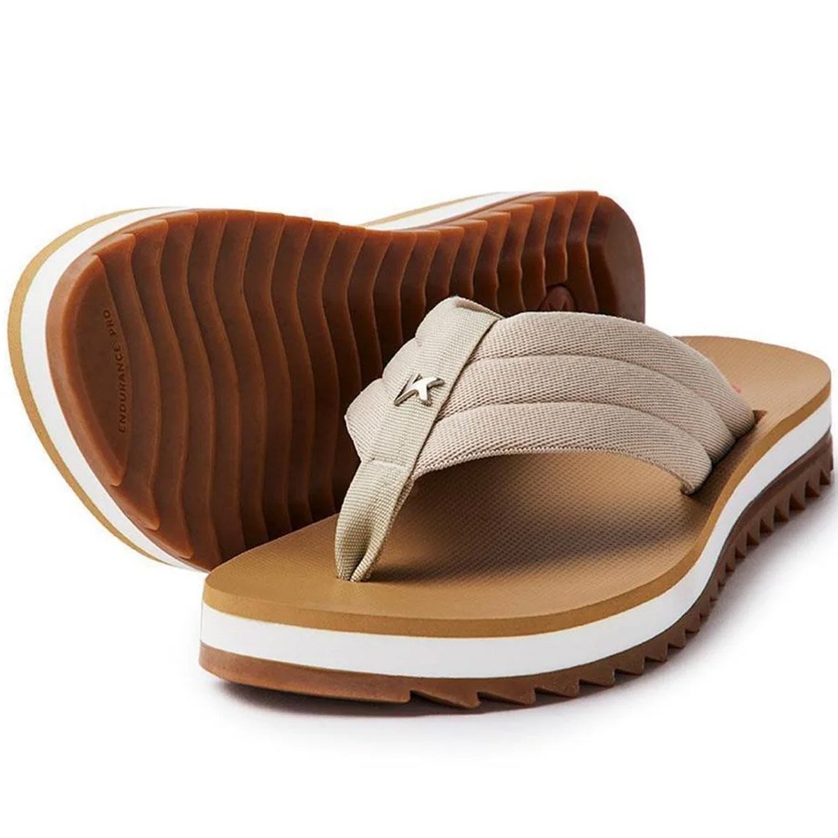 Chinelo Kenner Kyra Pro Comfy Feminino Crepe Bege 2