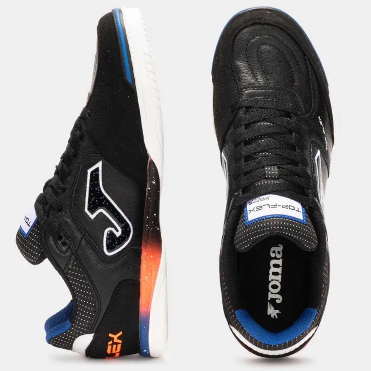 Chuteira Futsal Joma Top Flex Unissex Preto Azul Preto 4