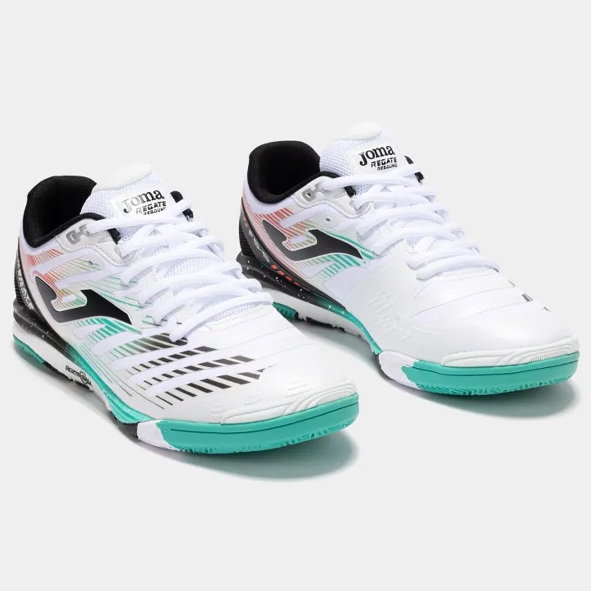 Chuteira Futsal Joma Regate Rebound Unissex Branco Verde Branco/Verde