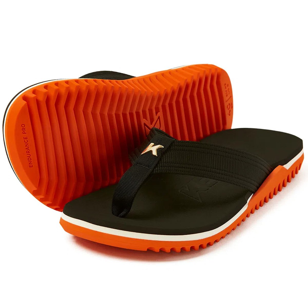 Chinelo Kenner NK6 PRO Unissex Preto Laranja