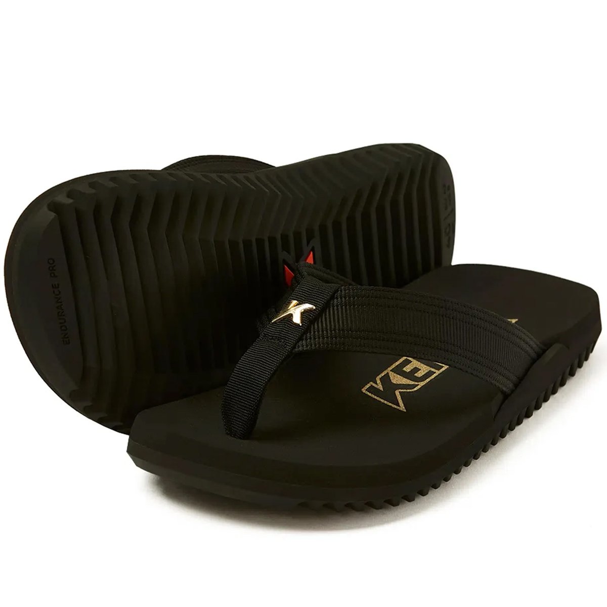 Chinelo Kenner NK6 Pro Unissex Preto Preto/Dourado 4