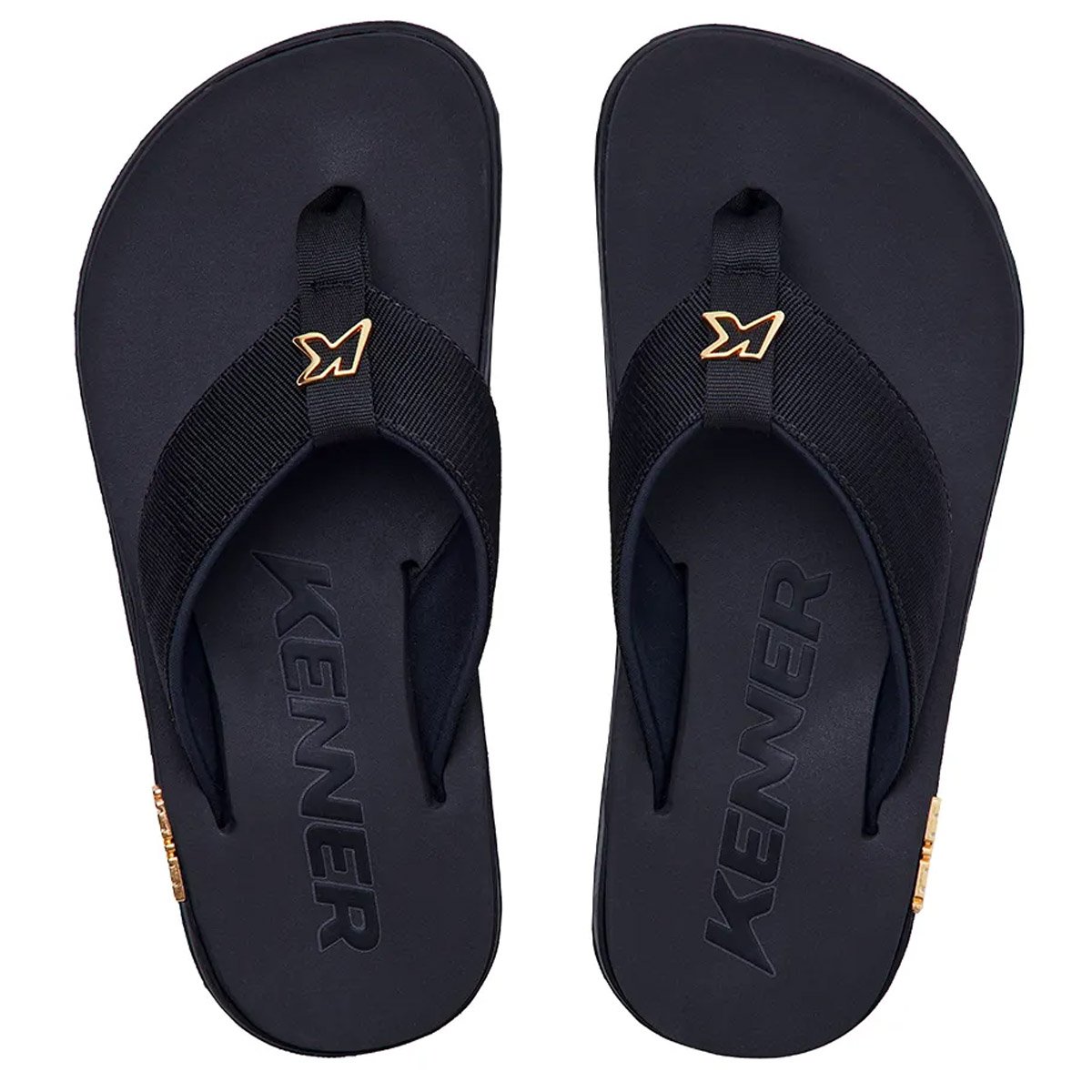 Chinelo kenner Kivah Gold Adulto Masculino Preto Original