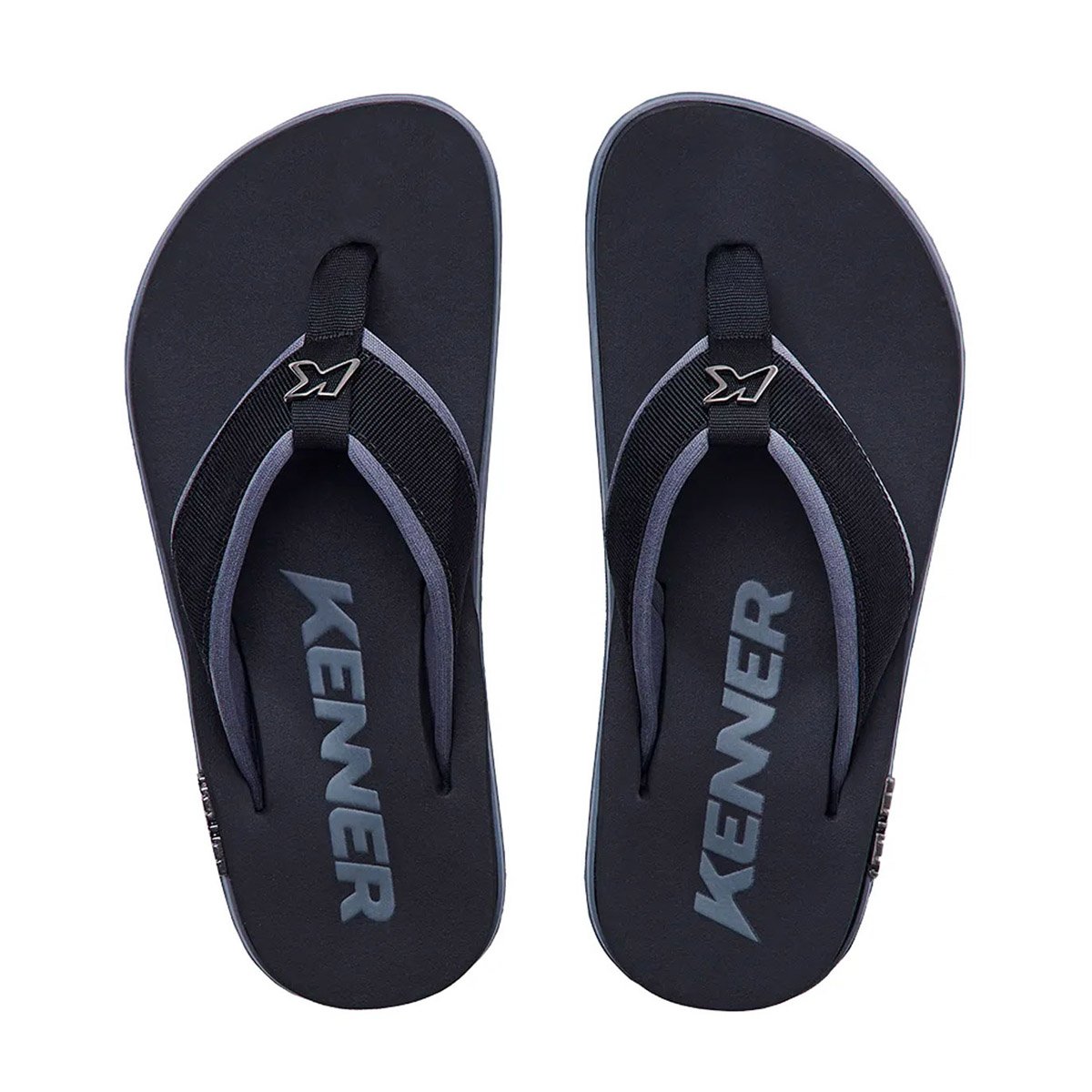 Chinelo Kenner Kivah Cushy Adulto Masculino Cinza Preto/Cinza 2