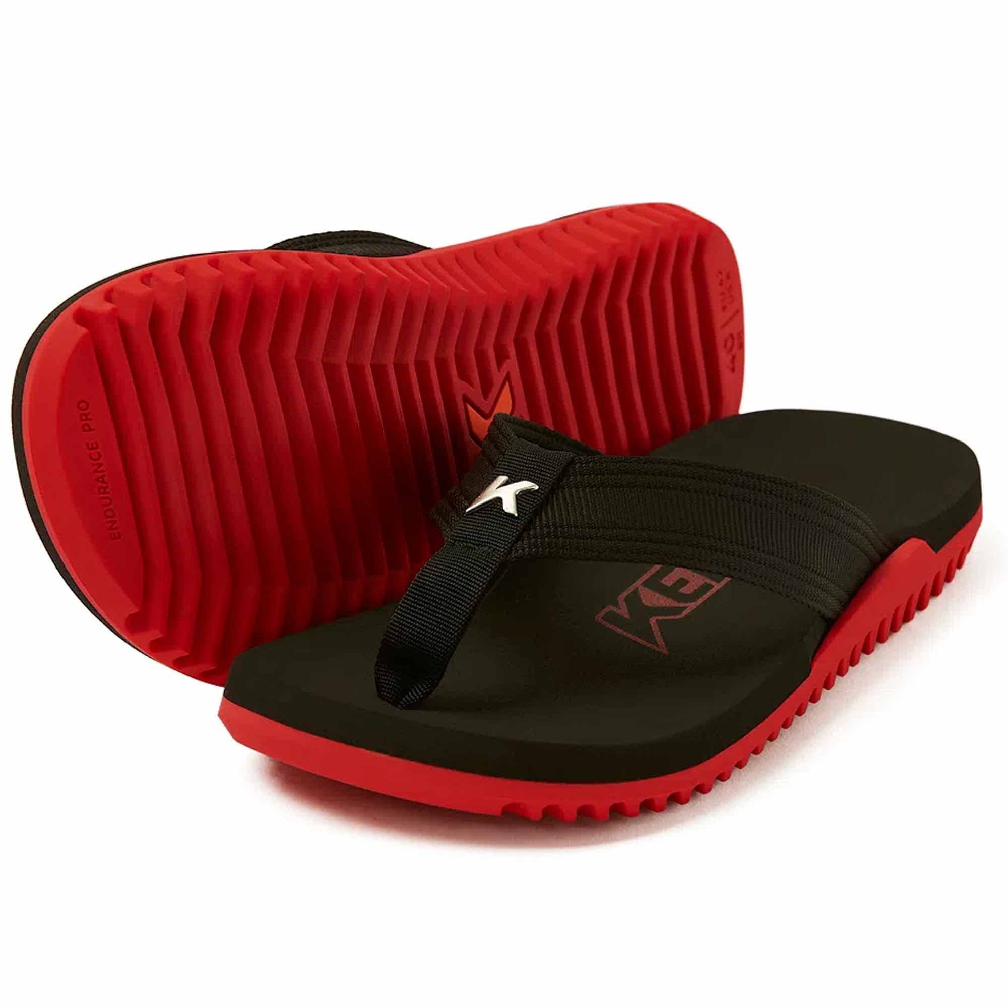 Chinelo Kenner NK6 Pro Unissex Preto Vermelho Preto 2
