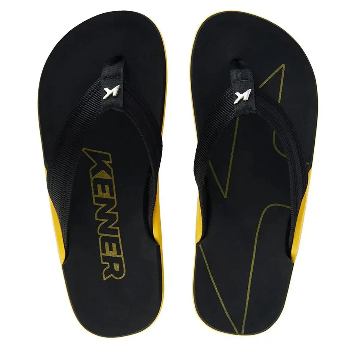 Chinelo Kenner NK6 Pro Unissex Amarelo Preto 3