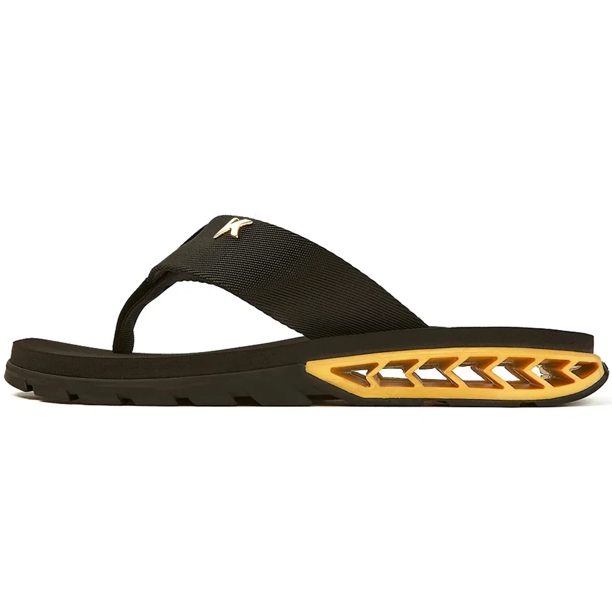 Chinelo Kenner Rakka Masculino Preto Dourado Preto 4