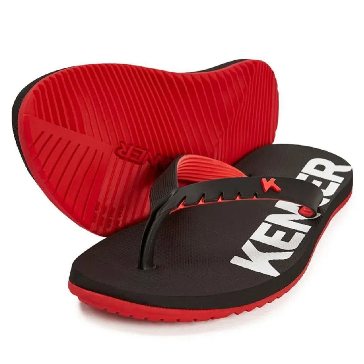 Chinelo Kenner Red Unissex Vermelho Preto Preto/Vermelho 3
