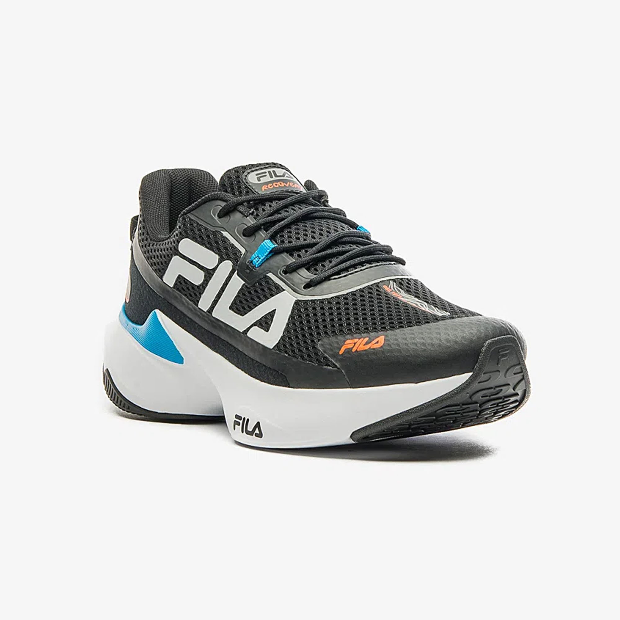 Tenis Fila Recovery Masculino Preto Azul Preto 3