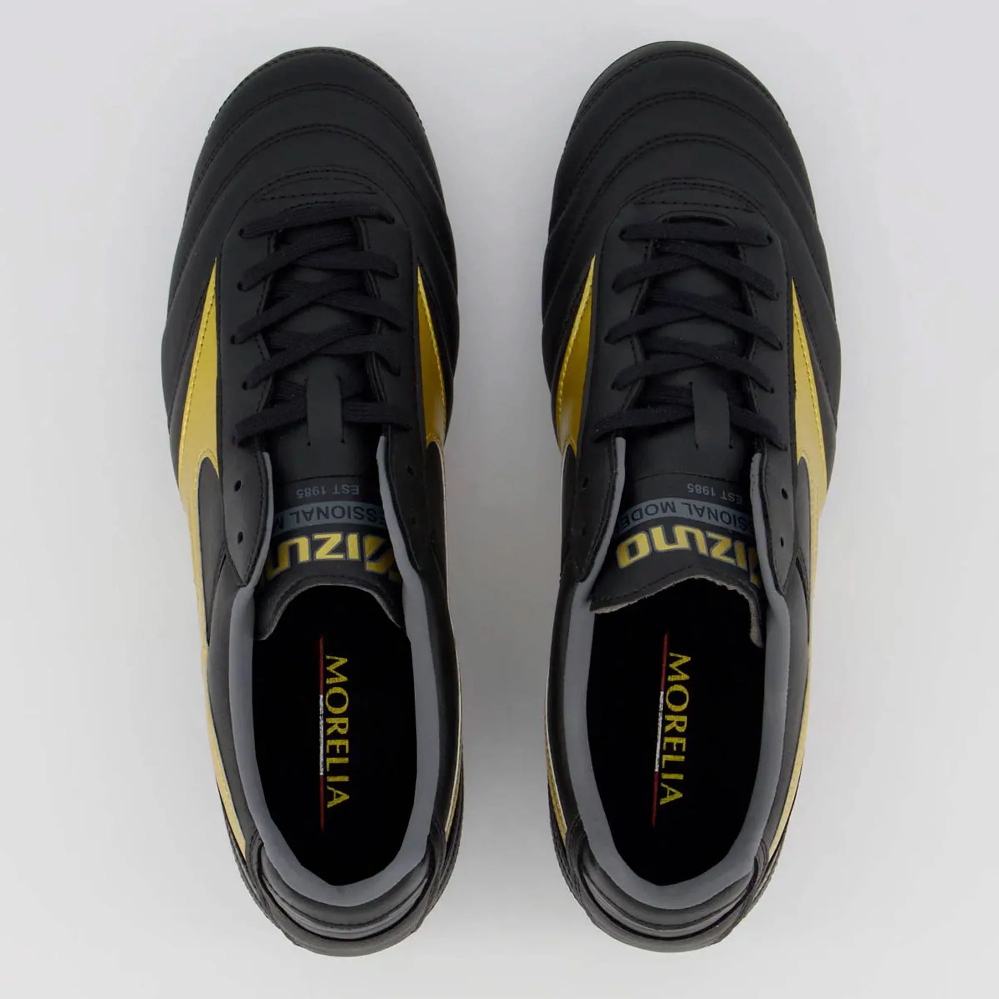 Chuteira Mizuno Morelia II Pro Futebol Campo Original Preto/Dourado