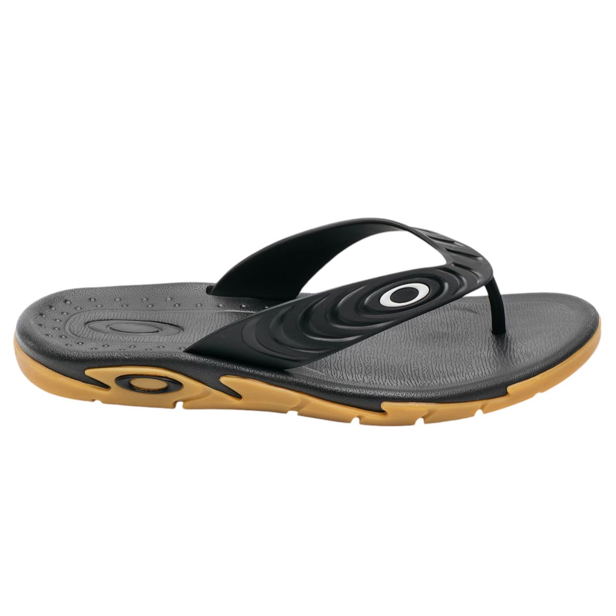 Chinelo Dedo Oakley Crowd Masculino Preto Preto/Bege 2